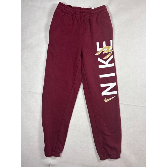 Nike Burgundy Sweatpants Mens L Cotton Blend Joggers Elastic Waist & Cuffs - Picture 1 of 11
